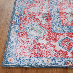 Tanager Rustic Medallion Non-Slip Washable Indoor Area Rug