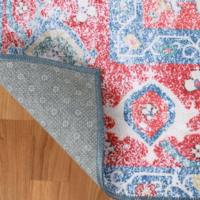 Tanager Rustic Medallion Non-Slip Washable Indoor Area Rug