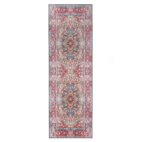 Tanager Rustic Medallion Non-Slip Washable Indoor Area Rug