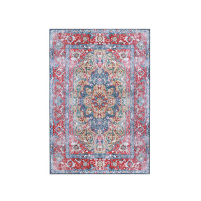 Tanager Rustic Medallion Non-Slip Washable Indoor Area Rug
