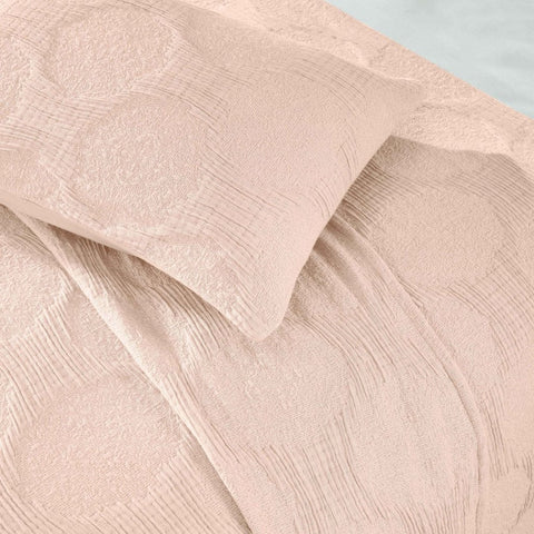 Tanta Cotton Medium Weight Textured Modern Circles Woven Coverlet