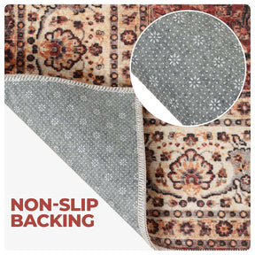 Toucan Geometric Medallion Non-Slip Washable Indoor Area Rug