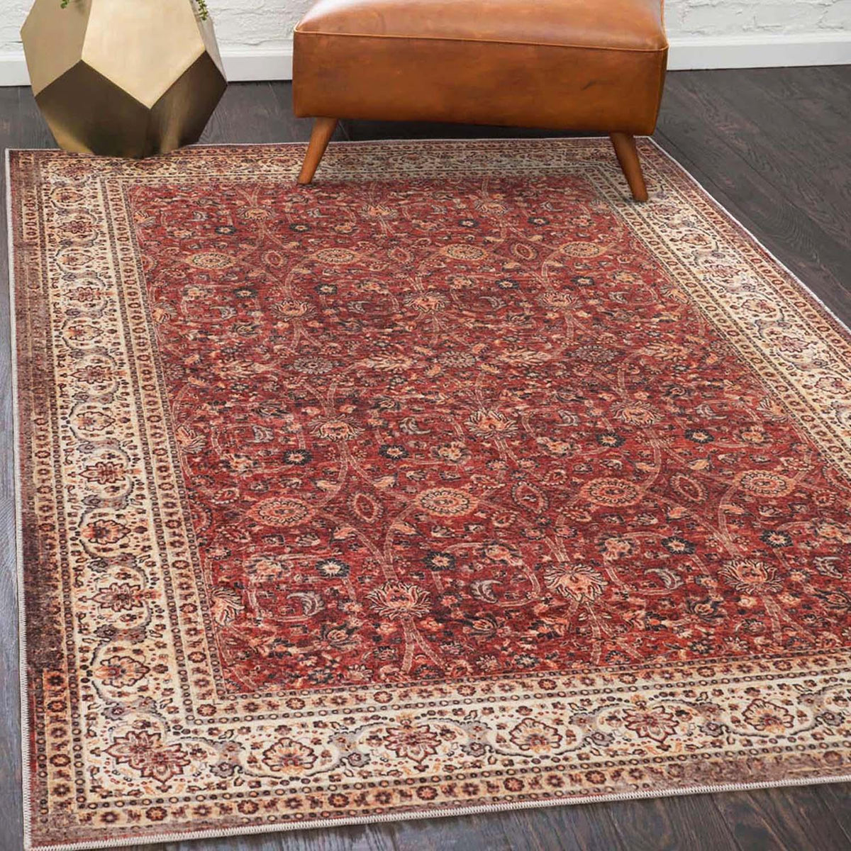 Toucan Geometric Medallion Non-Slip Washable Indoor Area Rug