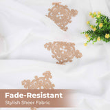 Traditional Embroidered Damask Sheer Grommet Curtain Panel Set