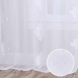 Traditional Embroidered Damask Sheer Grommet Curtain Panel Set