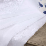 Traditional Embroidered Damask Sheer Grommet Curtain Panel Set