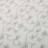 Traditional Embroidered Scroll Sheer Grommet Curtain Panel Set