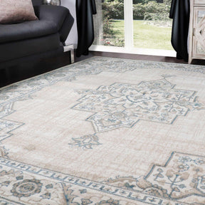 Traditional Geometric Floral Medallion Indoor Area Rug
