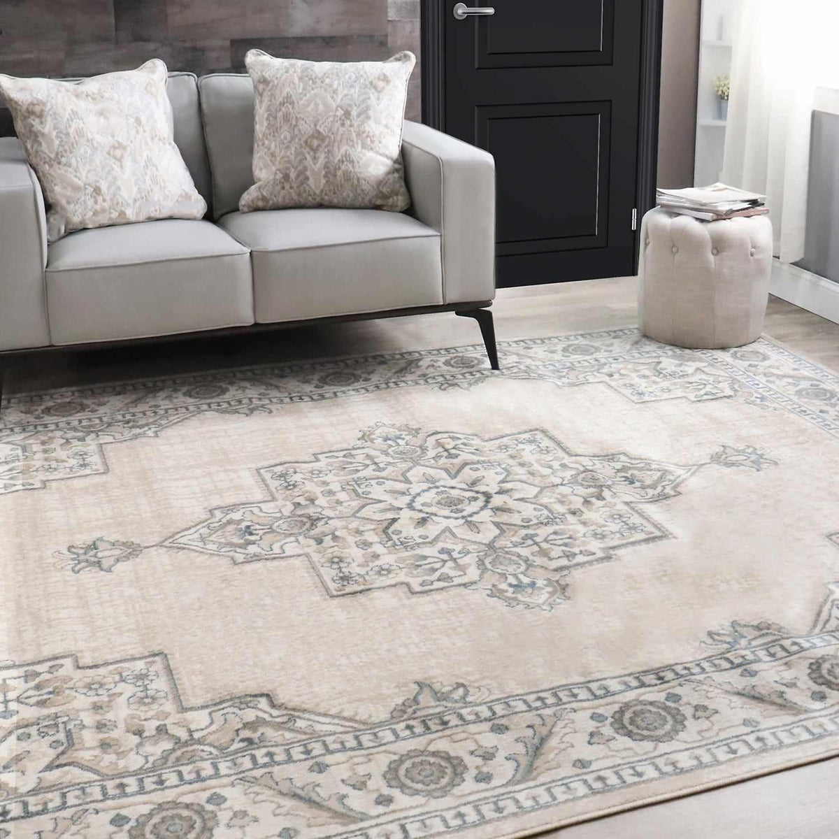 Traditional Geometric Floral Medallion Indoor Area Rug