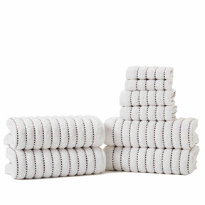 Traditional Organic Wave 650 GSM 8 Piece Towel Set