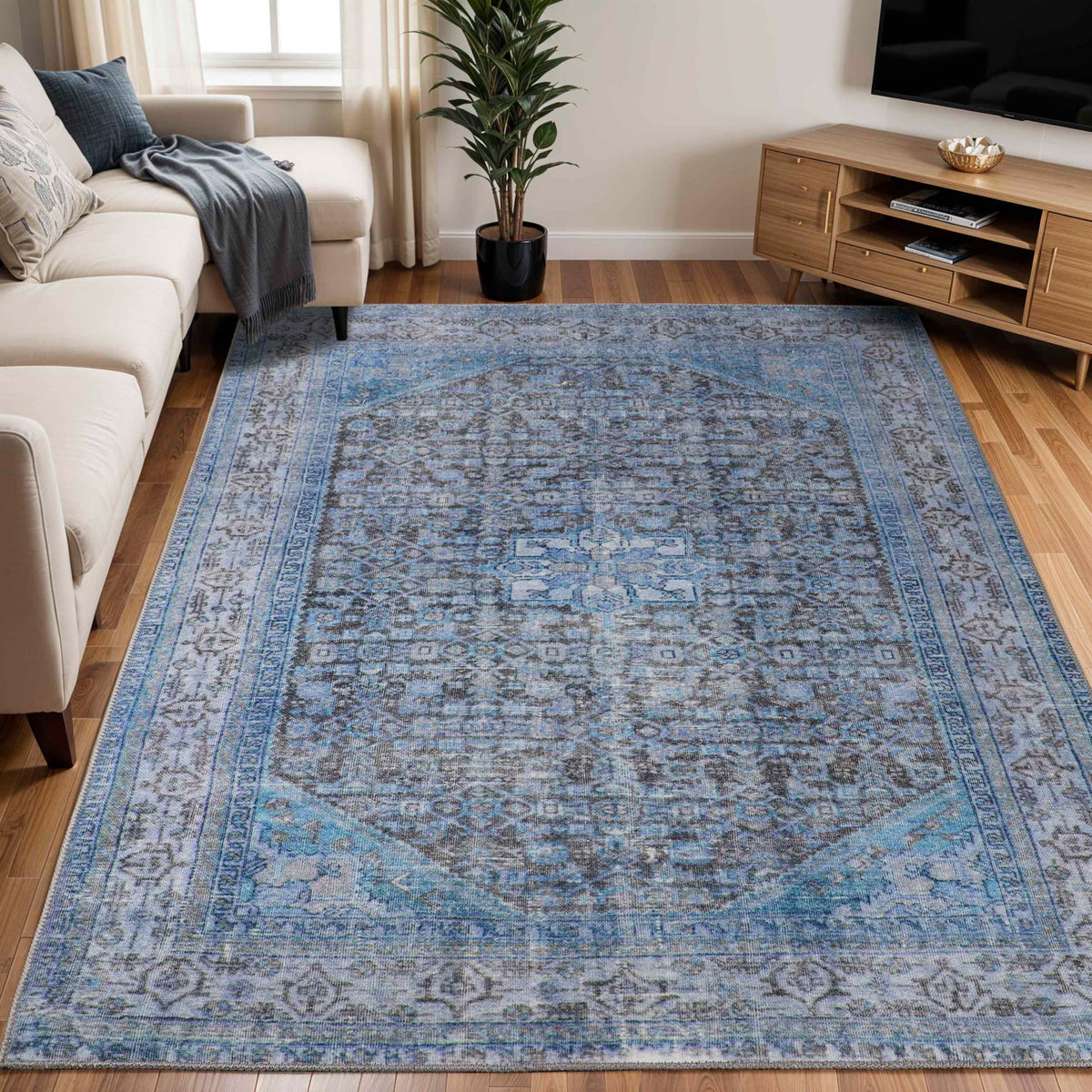 Traditional Oriental Medallion Indoor Area Rug Or Runner Rug