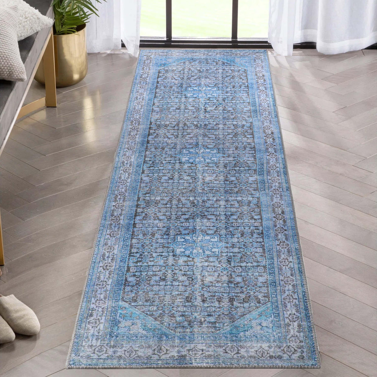 Traditional Oriental Medallion Indoor Area Rug Or Runner Rug