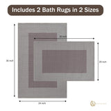Troy Solid Non-Slip Machine Washable Bath Rug Set