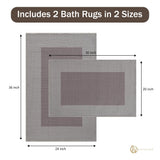 Troy Solid Non-Slip Machine Washable Bath Rug Set