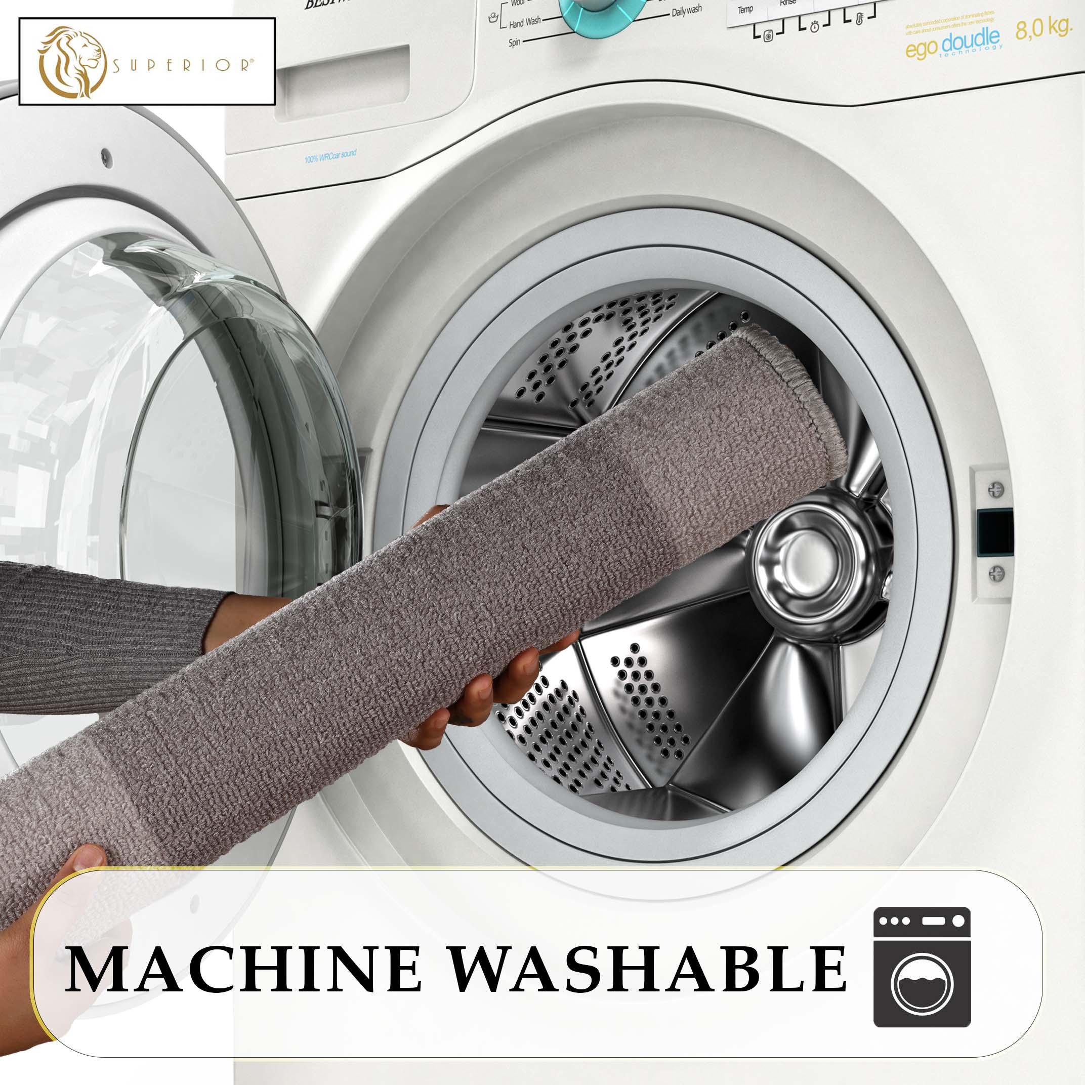 Troy Solid Non-Slip Machine Washable Bath Rug Set