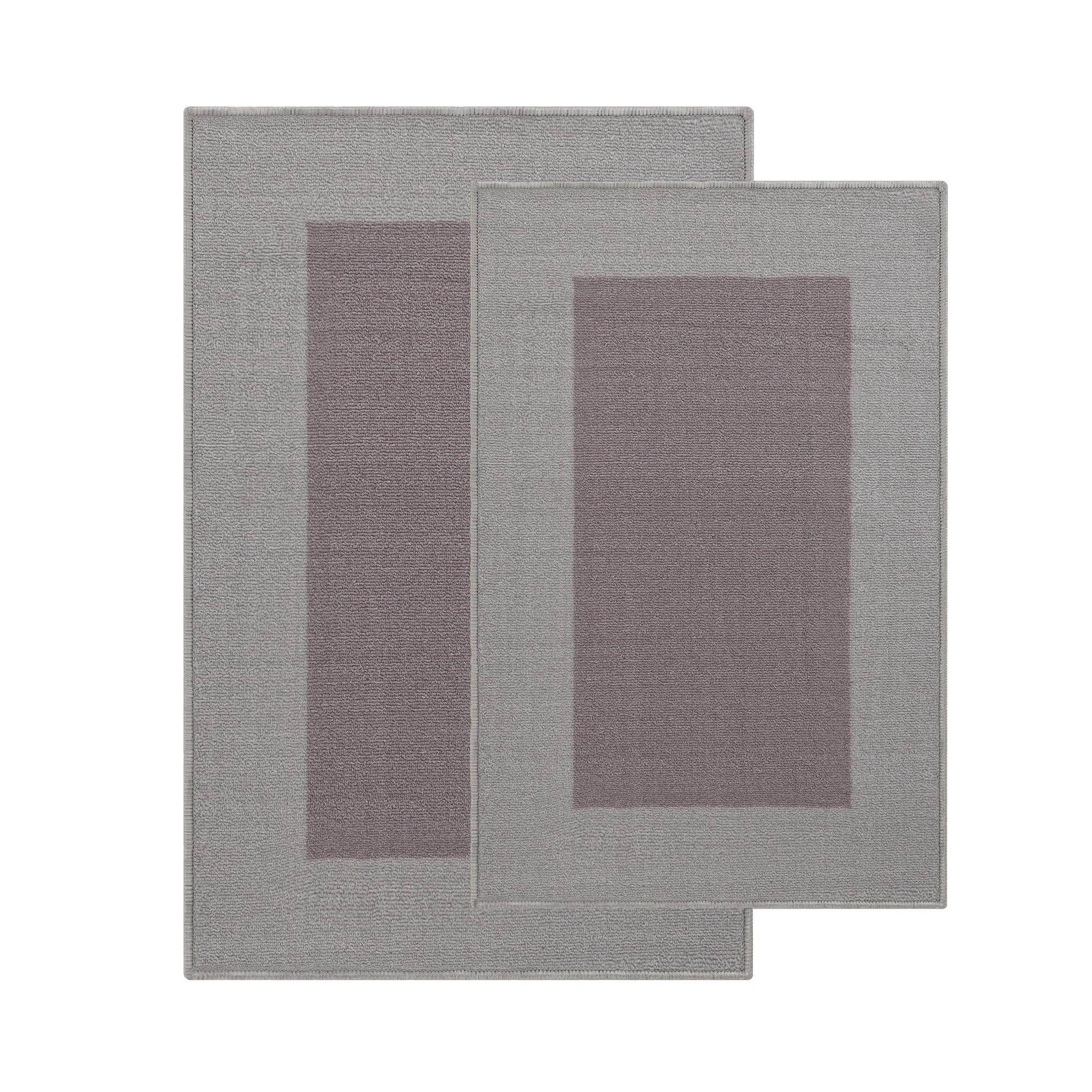 Troy Solid Non-Slip Machine Washable Bath Rug Set