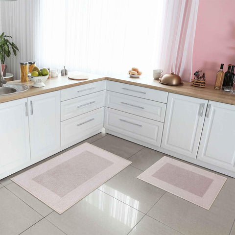 Troy Solid Non-Slip Machine Washable Bath Rug Set