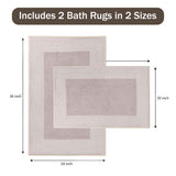 Troy Solid Non-Slip Machine Washable Bath Rug Set
