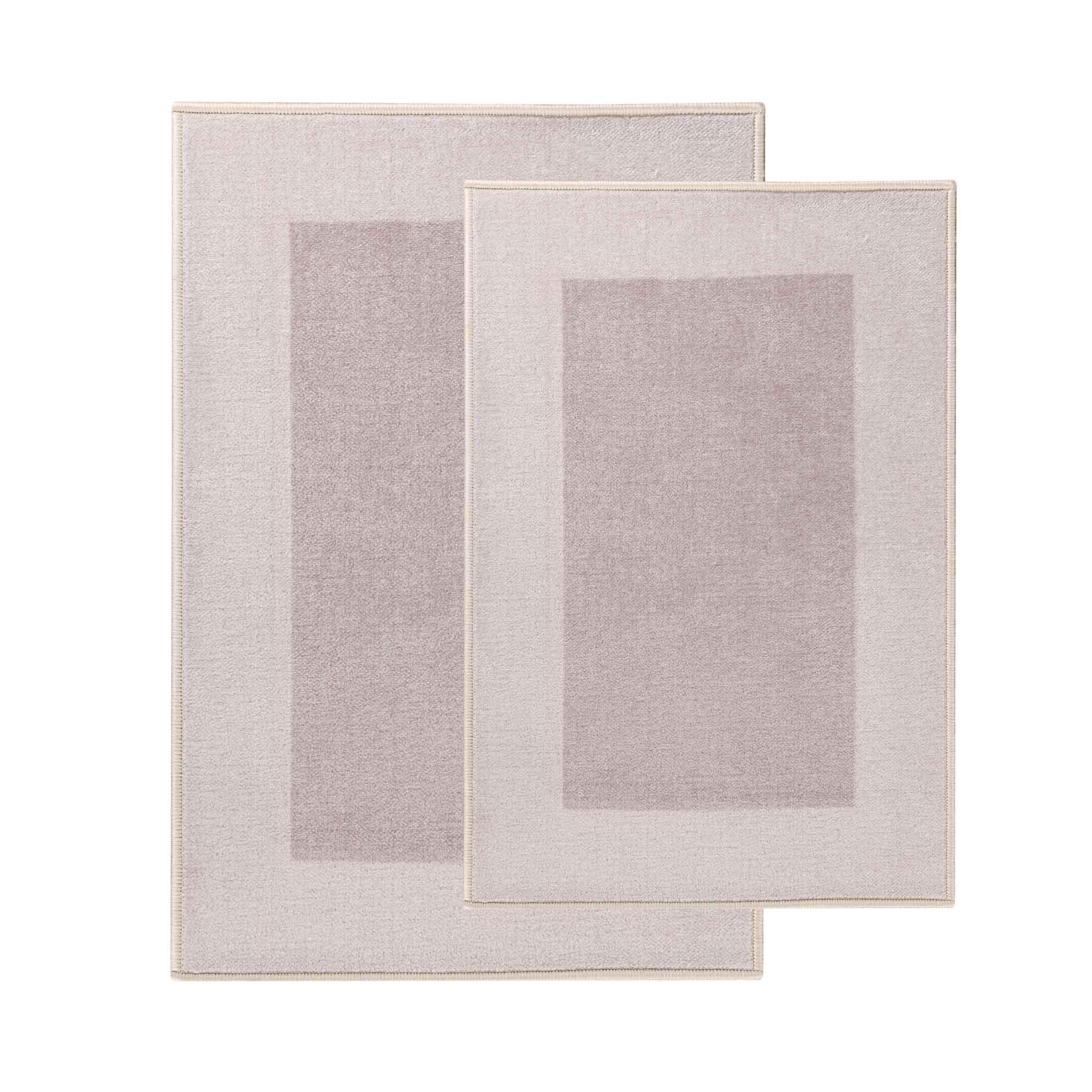 Troy Solid Non-Slip Machine Washable Bath Rug Set