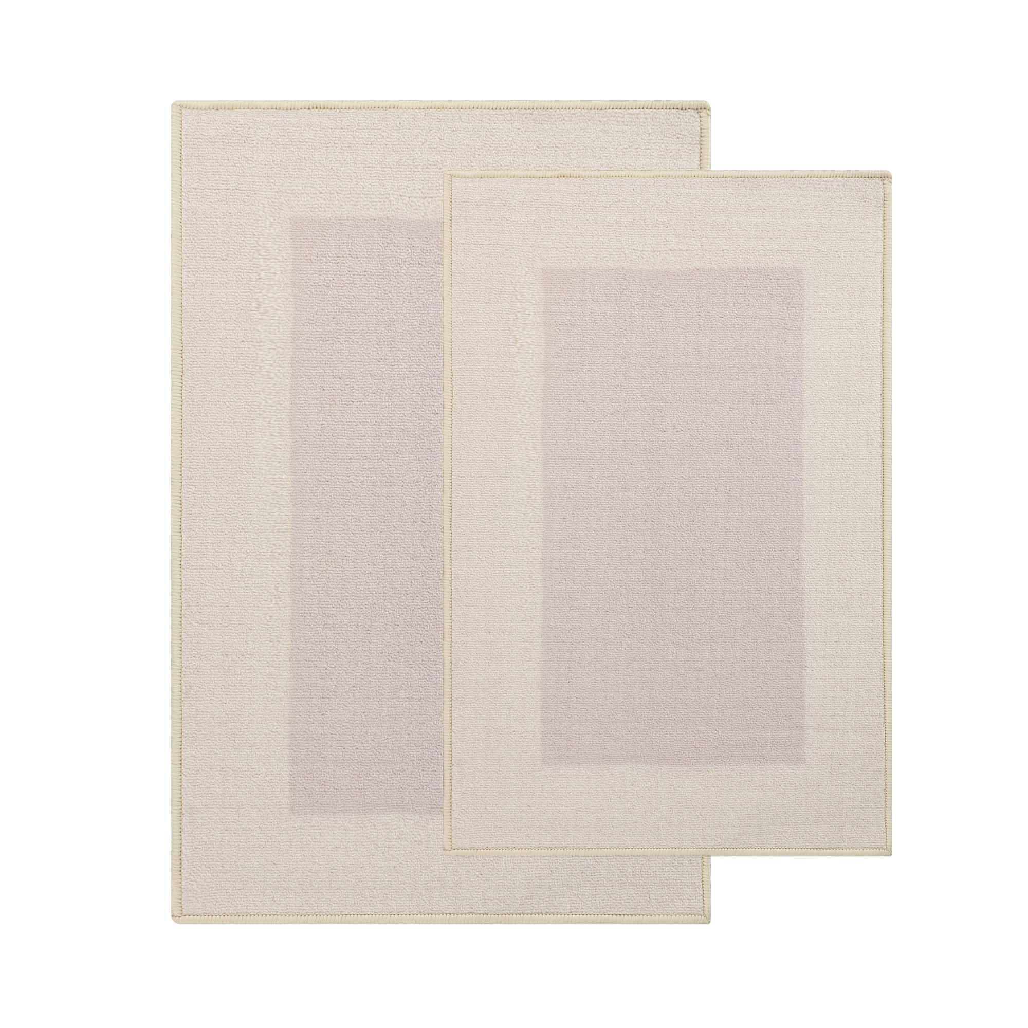 Troy Solid Non-Slip Machine Washable Bath Rug Set