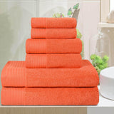 Turkish Cotton Plush Towel Set 6 Piece - Herringbone