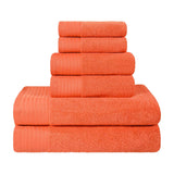 Turkish Cotton Plush Towel Set 6 Piece - Herringbone