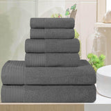 Turkish Cotton Plush Towel Set 6 Piece - Herringbone