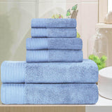 Turkish Cotton Plush Towel Set 6 Piece - Herringbone