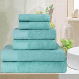 Turkish Cotton Plush Towel Set 6 Piece - Herringbone