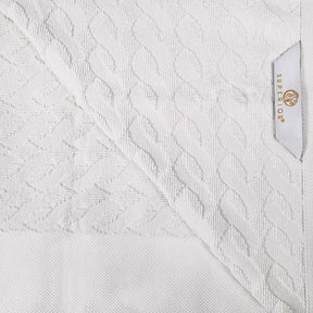 Turkish Cotton Jacquard Herringbone and Solid 12 Piece Face Towel Set