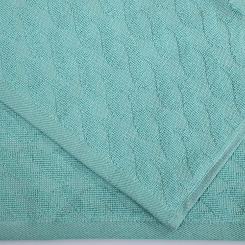 Turkish Cotton Jacquard Herringbone and Solid 12 Piece Face Towel Set