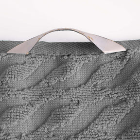 Turkish Cotton Jacquard Herringbone and Solid 12 Piece Face Towel Set