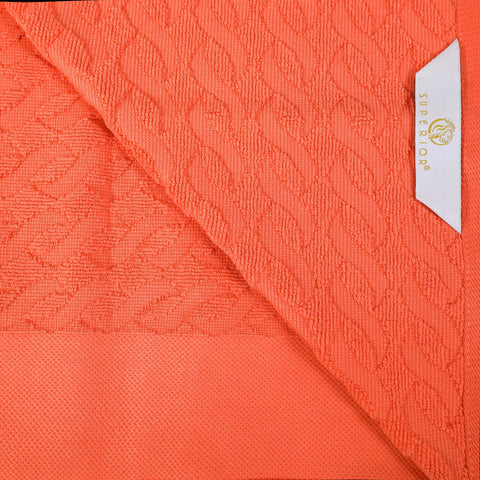 Turkish Cotton Jacquard Herringbone and Solid 4 Piece Bath Towel Set