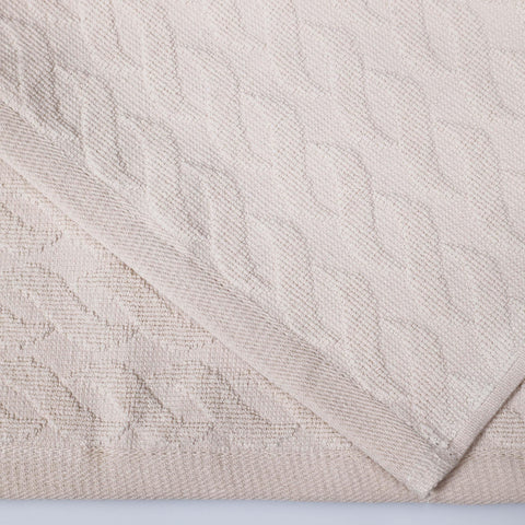 Turkish Cotton Jacquard Herringbone and Solid 4 Piece Bath Towel Set