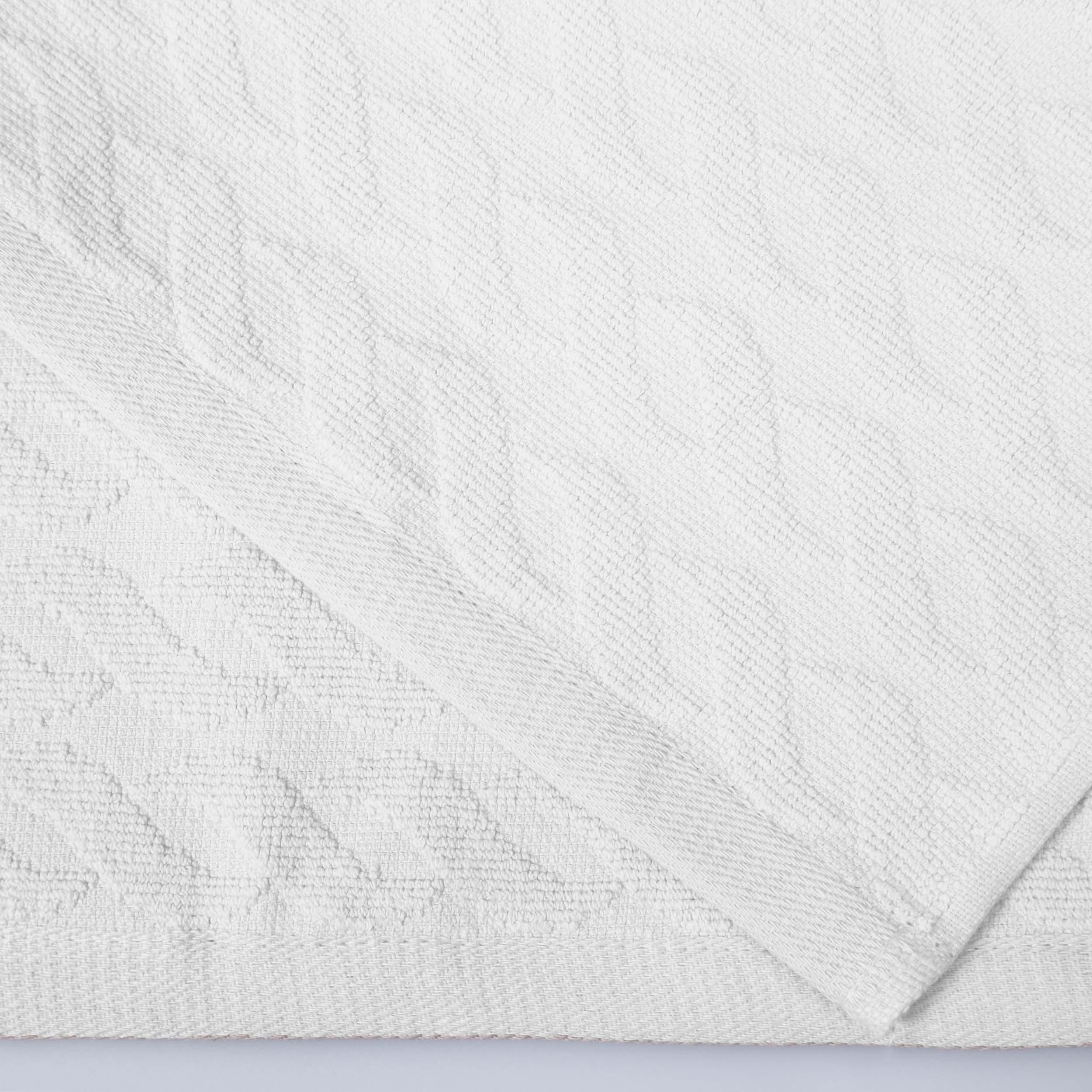 Turkish Cotton Jacquard Herringbone and Solid 4 Piece Bath Towel Set