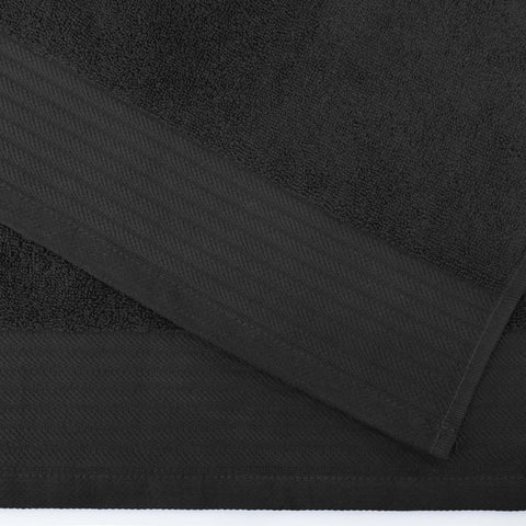Turkish Cotton Jacquard Herringbone and Solid 4 Piece Bath Towel Set