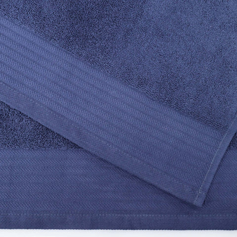Turkish Cotton Jacquard Herringbone and Solid 4 Piece Bath Towel Set