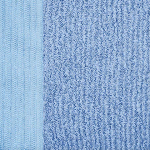 Turkish Cotton Jacquard Herringbone and Solid 4 Piece Bath Towel Set