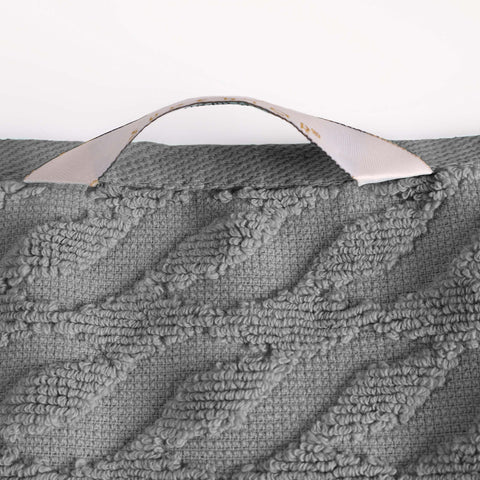 Turkish Cotton Jacquard Herringbone and Solid 4 Piece Bath Towel Set