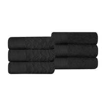 Turkish Cotton Jacquard Herringbone and Solid 6 Piece Hand Towel Set