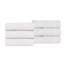 Turkish Cotton Jacquard Herringbone and Solid 6 Piece Hand Towel Set