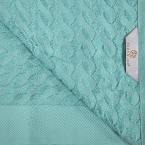 Turkish Cotton Jacquard Herringbone and Solid 6 Piece Hand Towel Set