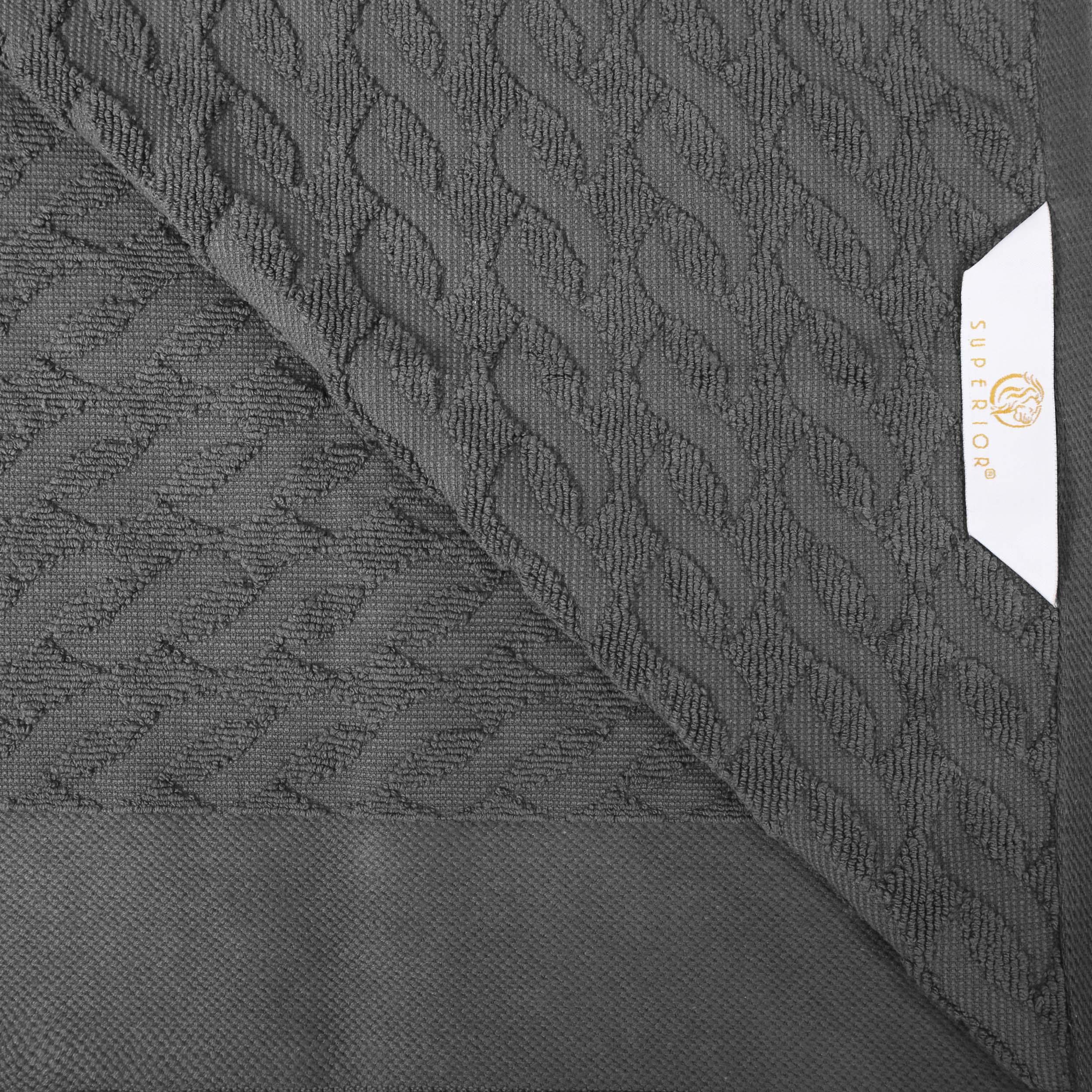 Turkish Cotton Jacquard Herringbone and Solid 8 Piece Towel Set