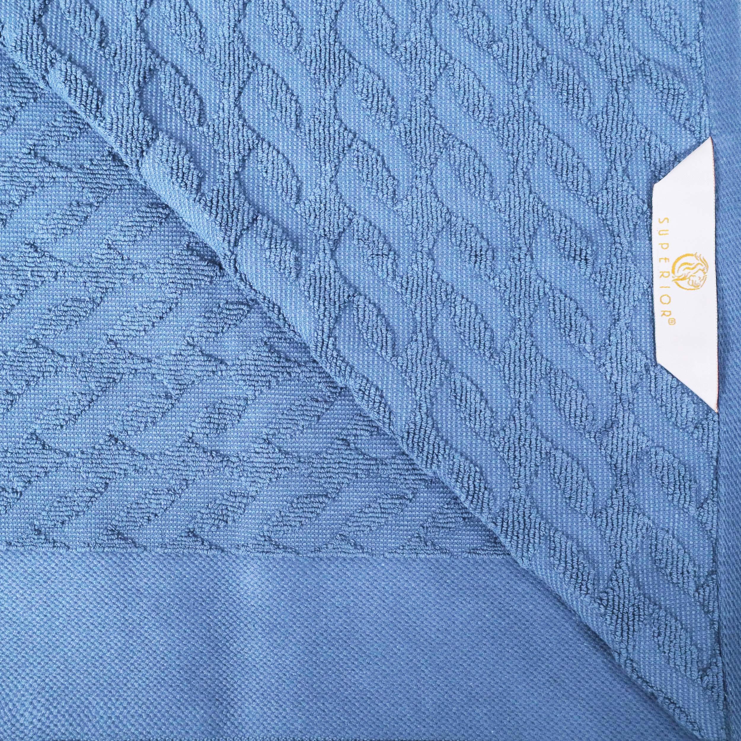 Turkish Cotton Jacquard Herringbone and Solid 8 Piece Towel Set