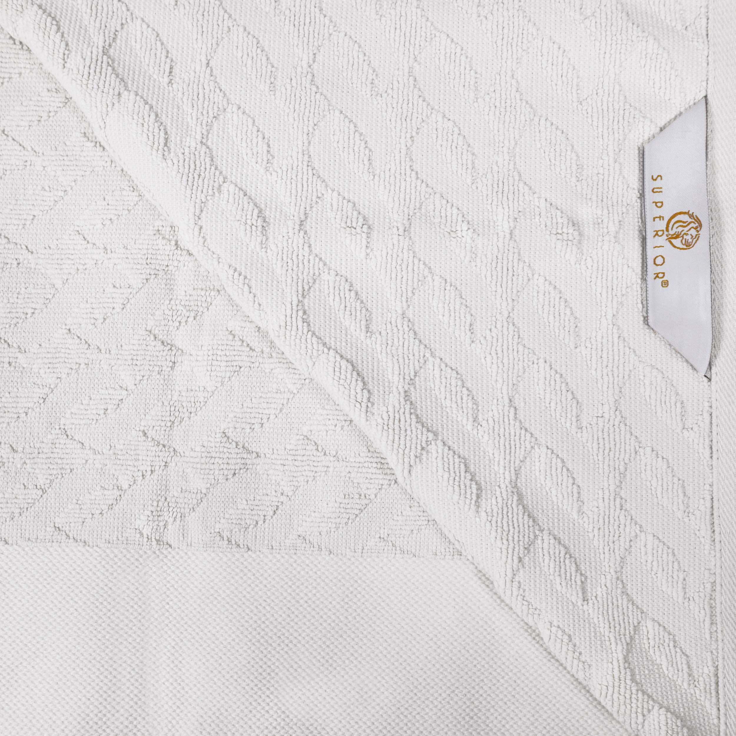 Turkish Cotton Jacquard Herringbone and Solid 8 Piece Towel Set