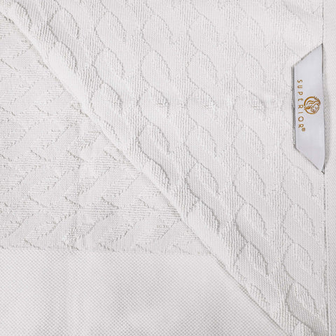 Turkish Cotton Jacquard Herringbone and Solid 8 Piece Towel Set
