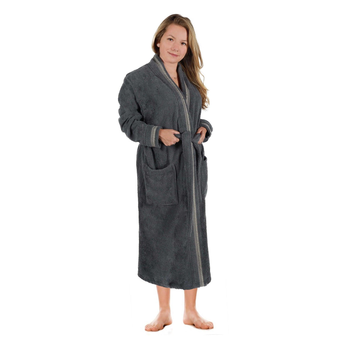 Turkish Cotton Terry Kimono Embroidered Super-Soft Unisex Bathrobe