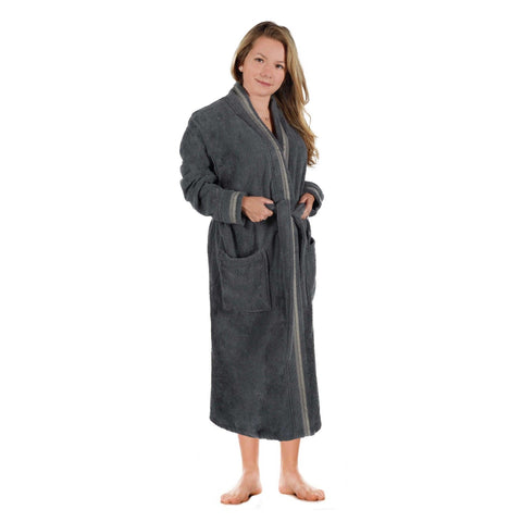 Turkish Cotton Terry Kimono Embroidered Super-Soft Unisex Bathrobe
