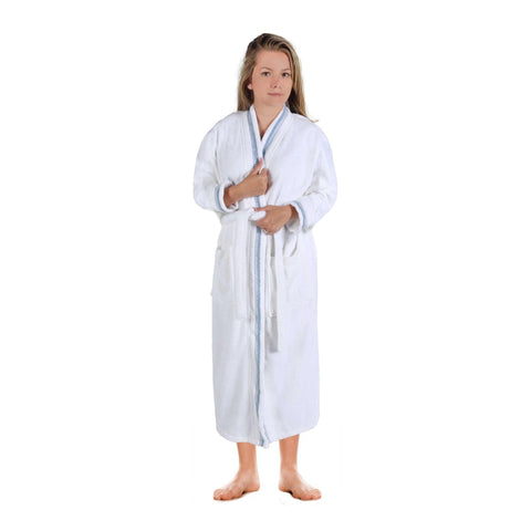 Turkish Cotton Terry Kimono Embroidered Super-Soft Unisex Bathrobe