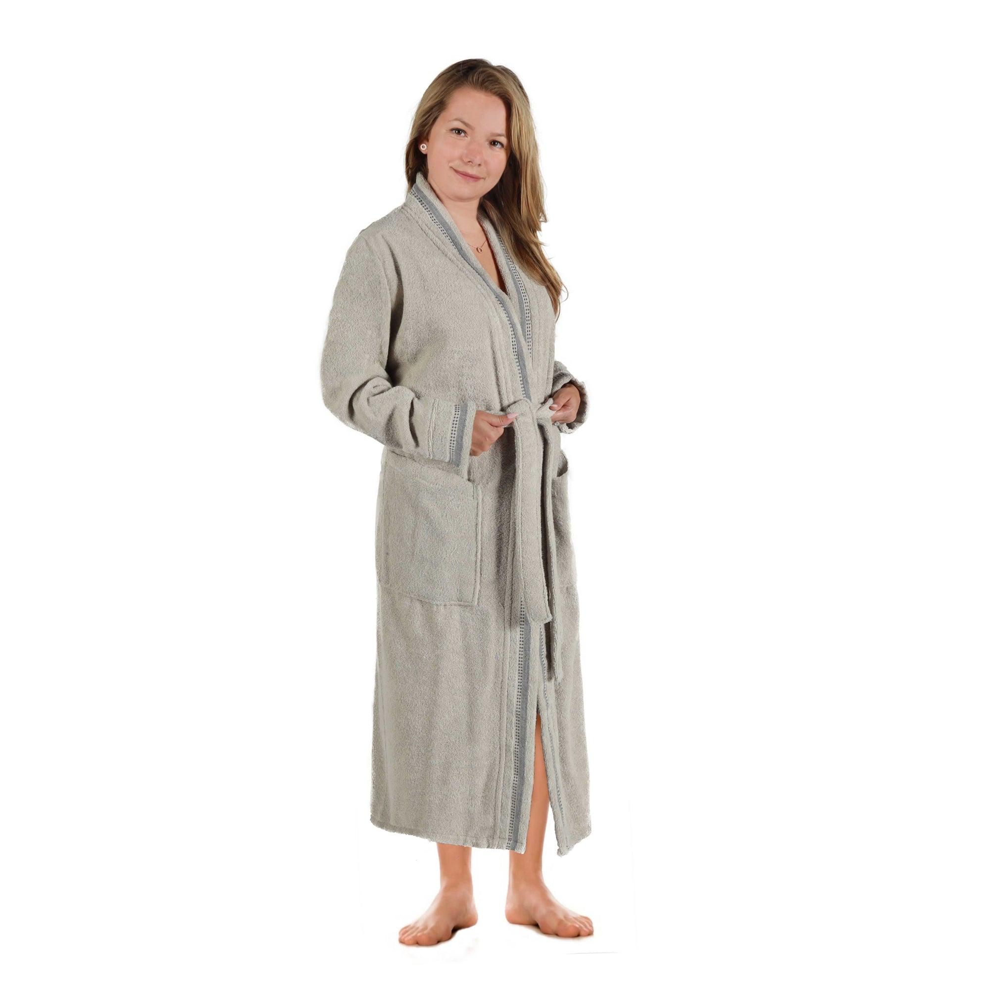 Turkish Cotton Terry Kimono Embroidered Super-Soft Unisex Bathrobe